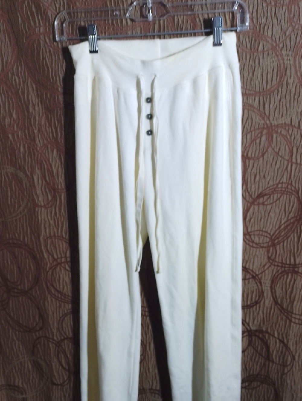 Cream High-Waist Drawstring Joggers
